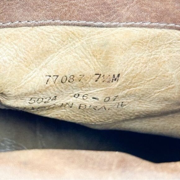 Frye Lisa Women's Foldover Short Boot Brown Leather Heeled Booties 7.5 - Picture 13 of 14